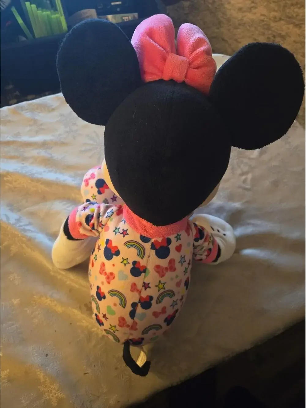 Disney Minnie Mouse Pajama Plush - Pink Rainbow Print